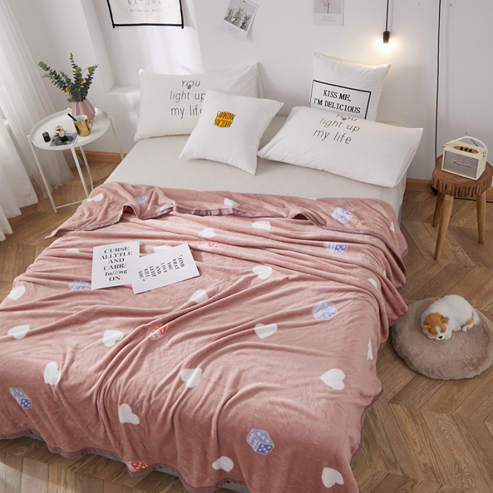 91家纺网 家纺一手货源 找家纺 羋多家纺 2023新款冰貂绒系列毛毯 心心相印