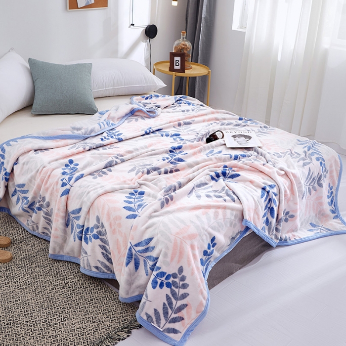 91家纺网 家纺一手货源 找家纺 羋多家纺 2023新款云貂绒系列毛毯 浅浅叶语