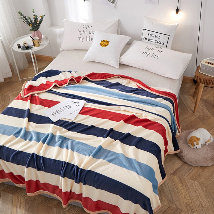 91家纺网 家纺一手货源 找家纺 羋多家纺 2023新款冰貂绒系列毛毯 英伦风