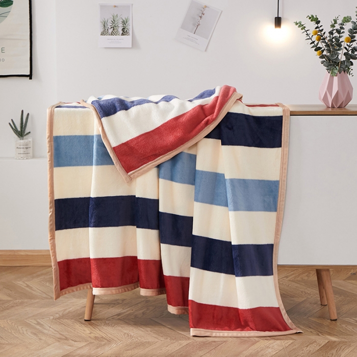 91家纺网 家纺一手货源 找家纺 羋多家纺 2023新款冰貂绒系列毛毯 英伦风