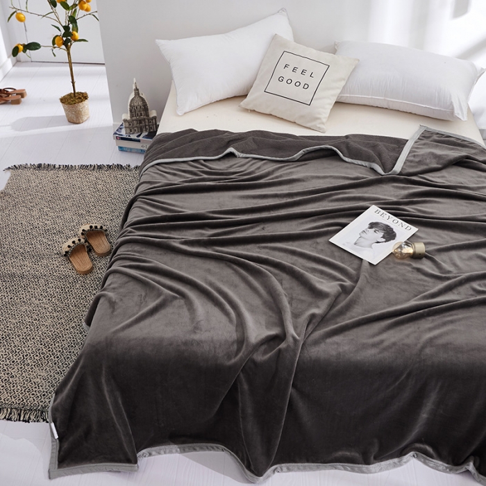 91家纺网 家纺一手货源 找家纺 羋多家纺 2023新款云貂绒系列毛毯 太空灰