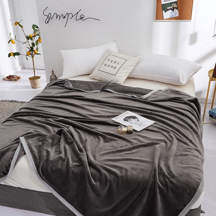 91家纺网 家纺一手货源 找家纺 羋多家纺 2023新款云貂绒系列毛毯 太空灰