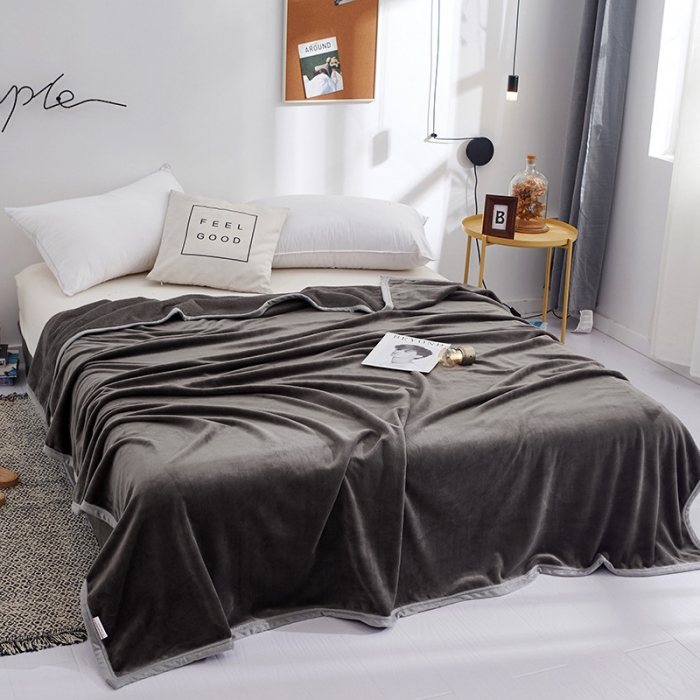 91家纺网 家纺一手货源 找家纺 羋多家纺 2023新款云貂绒系列毛毯 太空灰