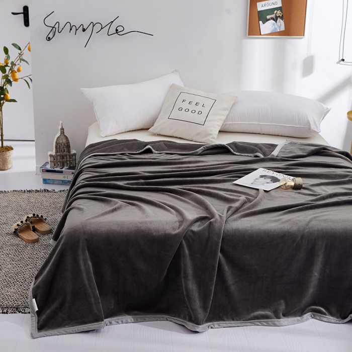 91家纺网 家纺一手货源 找家纺 羋多家纺 2023新款云貂绒系列毛毯 太空灰