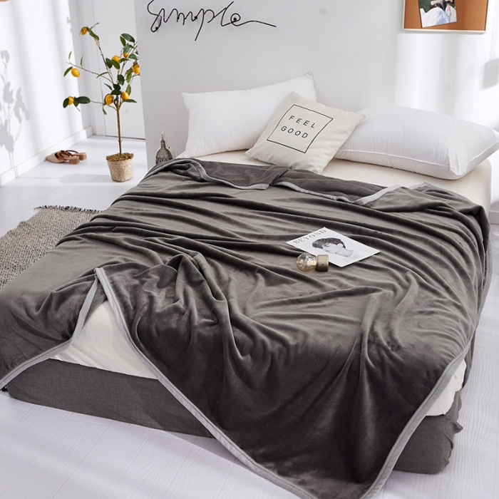 91家纺网 家纺一手货源 找家纺 羋多家纺 2023新款云貂绒系列毛毯 太空灰