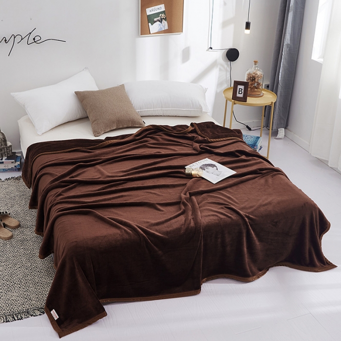 91家纺网 家纺一手货源 找家纺 羋多家纺 2023新款云貂绒系列毛毯 深咖啡