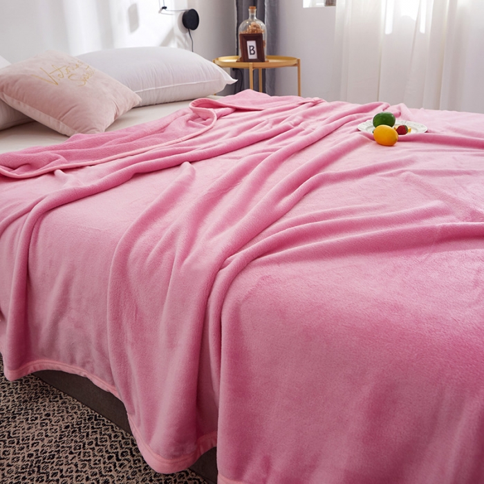 91家纺网 家纺一手货源 找家纺 羋多家纺 2023新款云貂绒系列毛毯 少女粉