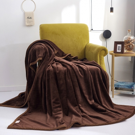 羋多家纺 2023新款云貂绒系列毛毯 深咖啡