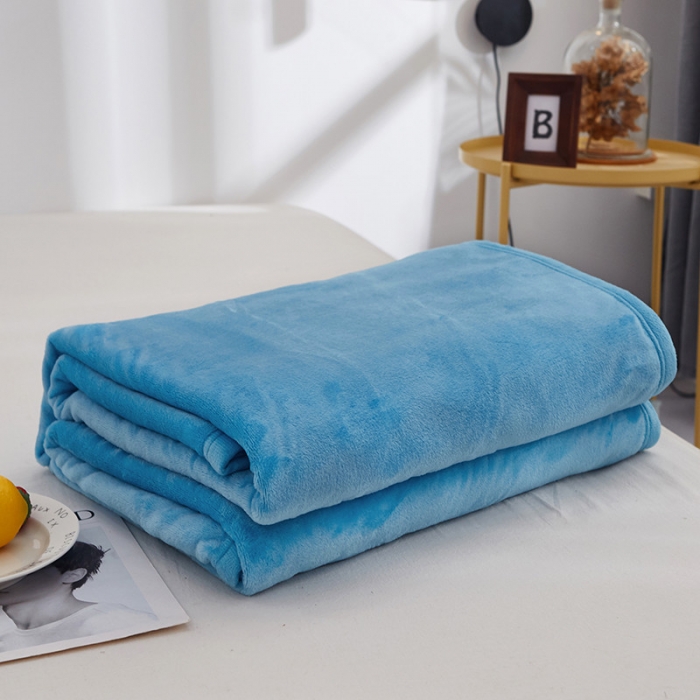 91家纺网 家纺一手货源 找家纺 羋多家纺 2023新款云貂绒系列毛毯 天蓝色