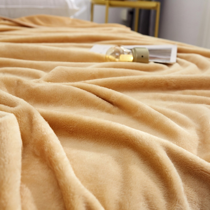 91家纺网 家纺一手货源 找家纺 羋多家纺 2023新款云貂绒系列毛毯 驼色