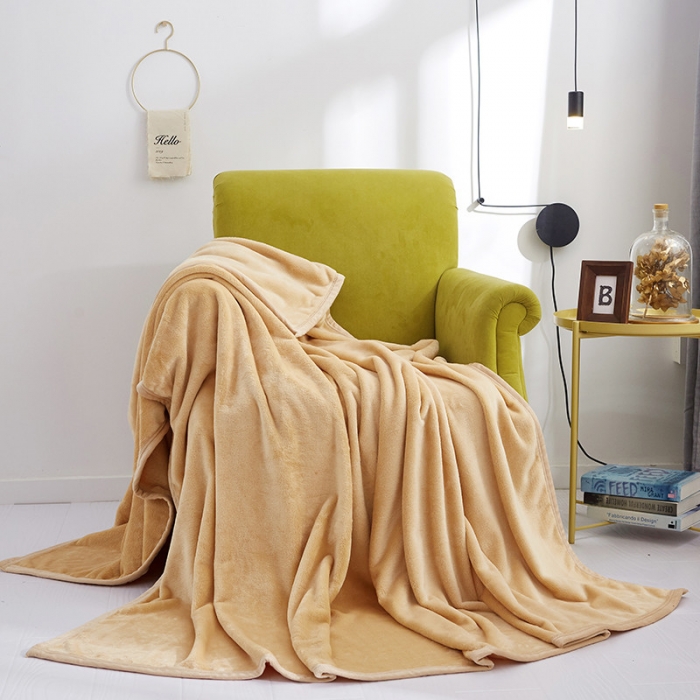 91家纺网 家纺一手货源 找家纺 羋多家纺 2023新款云貂绒系列毛毯 驼色