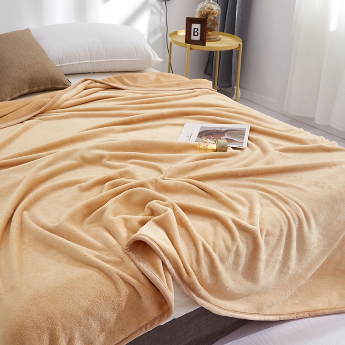 91家纺网 家纺一手货源 找家纺 羋多家纺 2023新款云貂绒系列毛毯 驼色