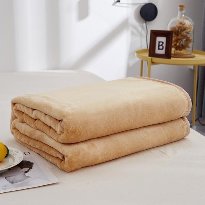 91家纺网 家纺一手货源 找家纺 羋多家纺 2023新款云貂绒系列毛毯 驼色