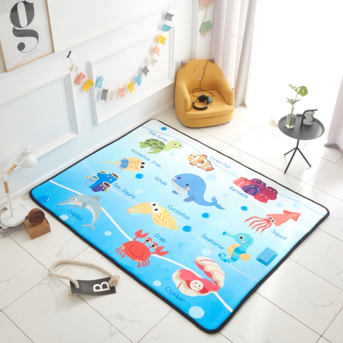 91家纺网 家纺一手货源 找家纺 星期八 2018新款独家音乐游戏垫海洋世界  地垫