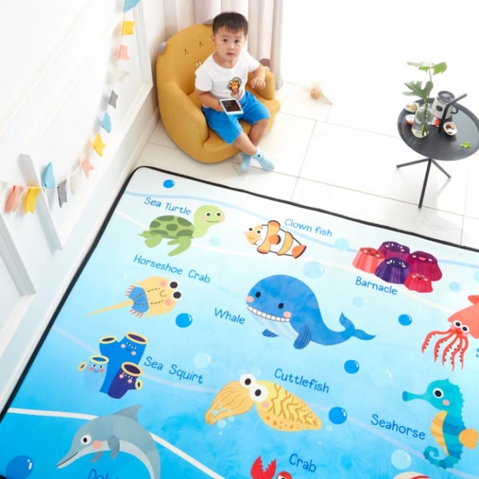 91家纺网 家纺一手货源 找家纺 星期八 2018新款独家音乐游戏垫海洋世界  地垫