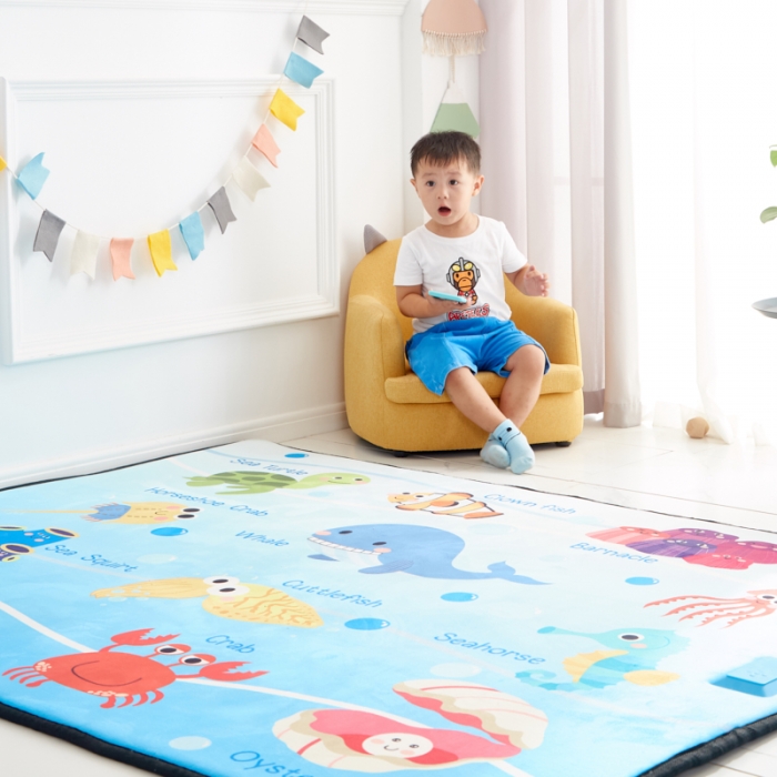 91家纺网 家纺一手货源 找家纺 星期八 2018新款独家音乐游戏垫海洋世界  地垫