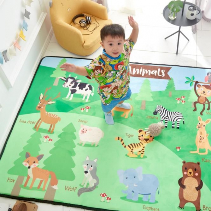 91家纺网 家纺一手货源 找家纺 星期八 2018新款独家音乐游戏垫动物乐园