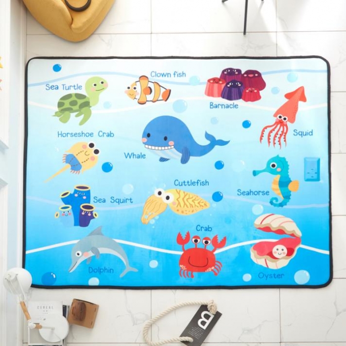 91家纺网 家纺一手货源 找家纺 星期八 2018新款独家音乐游戏垫海洋世界  地垫