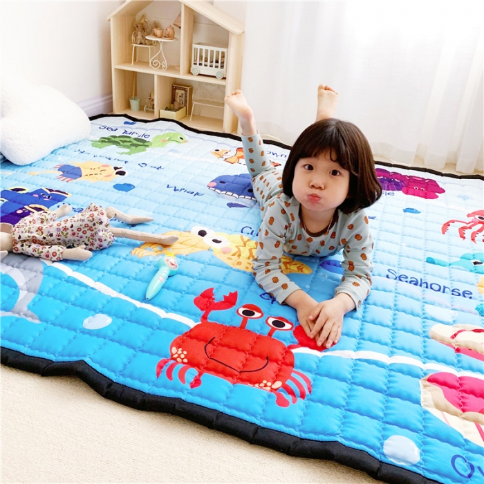 91家纺网 家纺一手货源 找家纺 星期八  2019新款 棉质音乐地垫 海洋世界