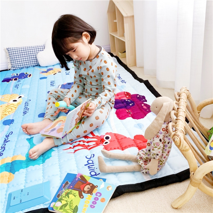 91家纺网 家纺一手货源 找家纺 星期八  2019新款 棉质音乐地垫 海洋世界