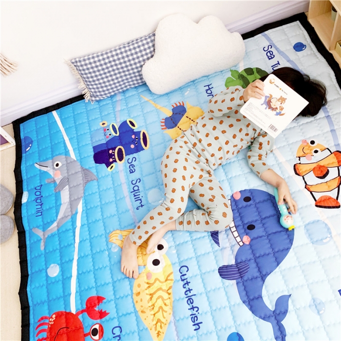 91家纺网 家纺一手货源 找家纺 星期八  2019新款 棉质音乐地垫 海洋世界