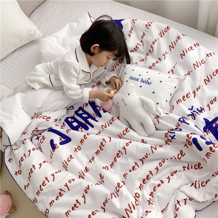 91家纺网 家纺一手货源 找家纺  星期八 2019新款ins风夏被 小朋友