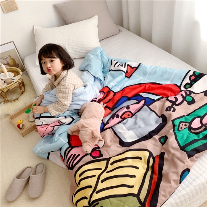 91家纺网 家纺一手货源 找家纺 星期八 2019新款ins风夏被 猪先生