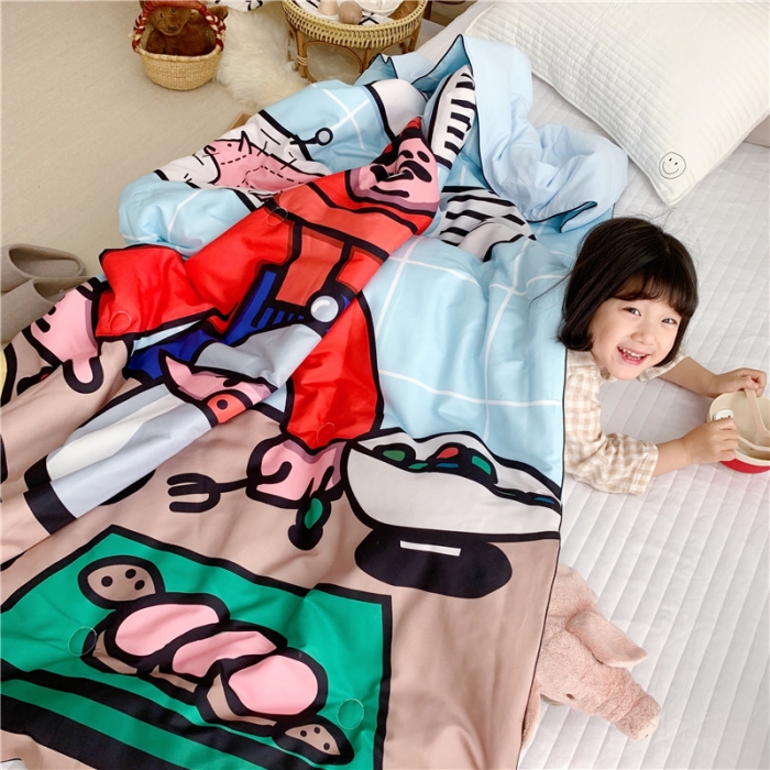 91家纺网 家纺一手货源 找家纺 星期八 2019新款ins风夏被 猪先生