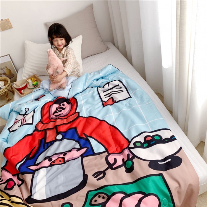 91家纺网 家纺一手货源 找家纺 星期八 2019新款ins风夏被 猪先生