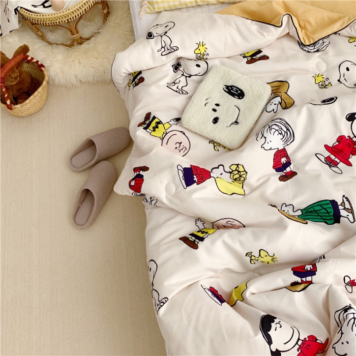 91家纺网 家纺一手货源 找家纺  星期八 2019新款ins风夏被 史努比