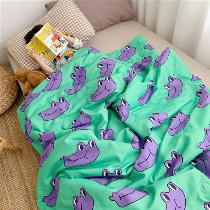 91家纺网 家纺一手货源 找家纺 星期八 2019新款ins风夏被 鳄鱼