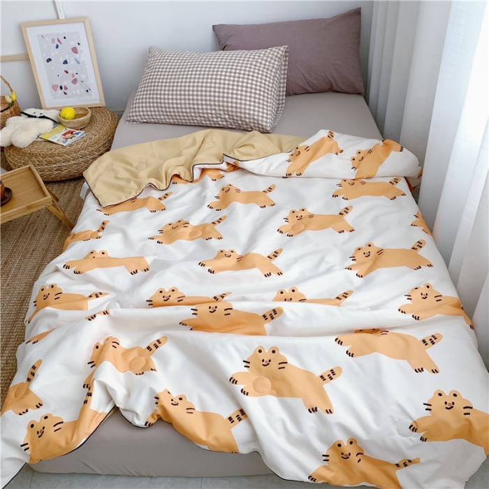 91家纺网 家纺一手货源 找家纺 星期八 2019新款ins风夏被 懒猫