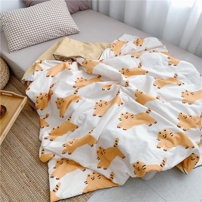 91家纺网 家纺一手货源 找家纺 星期八 2019新款ins风夏被 懒猫