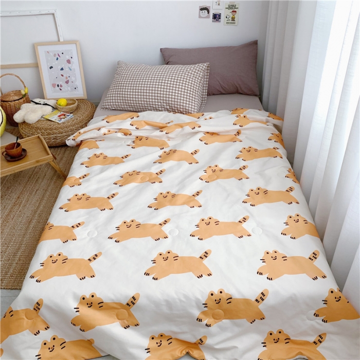 91家纺网 家纺一手货源 找家纺 星期八 2019新款ins风夏被 懒猫