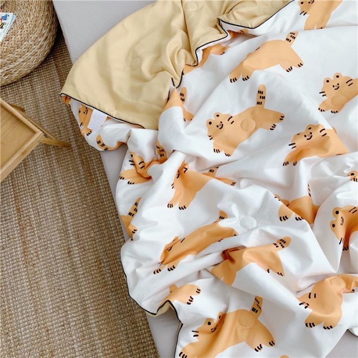 91家纺网 家纺一手货源 找家纺 星期八 2019新款ins风夏被 懒猫