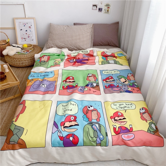 91家纺网 家纺一手货源 找家纺 星期八 2019新款ins风夏被 马里奥