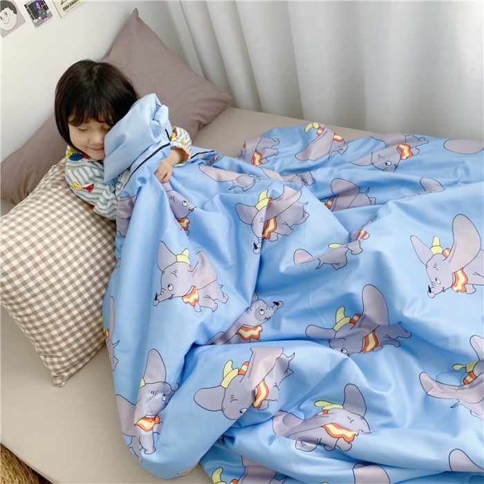 91家纺网 家纺一手货源 找家纺 星期八 2019新款ins风夏被 小飞象蓝