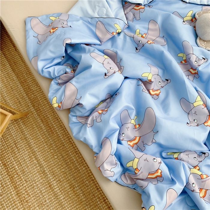 91家纺网 家纺一手货源 找家纺 星期八 2019新款ins风夏被 小飞象蓝