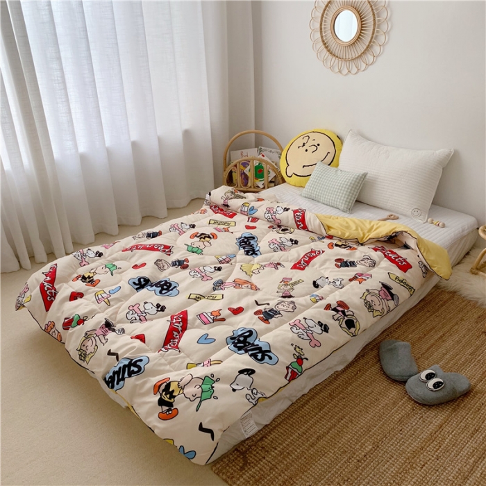 91家纺网 家纺一手货源 找家纺 星期八 2019新款史努比春秋被 史努比·小憩