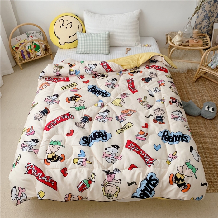 91家纺网 家纺一手货源 找家纺 星期八 2019新款史努比春秋被 史努比·小憩