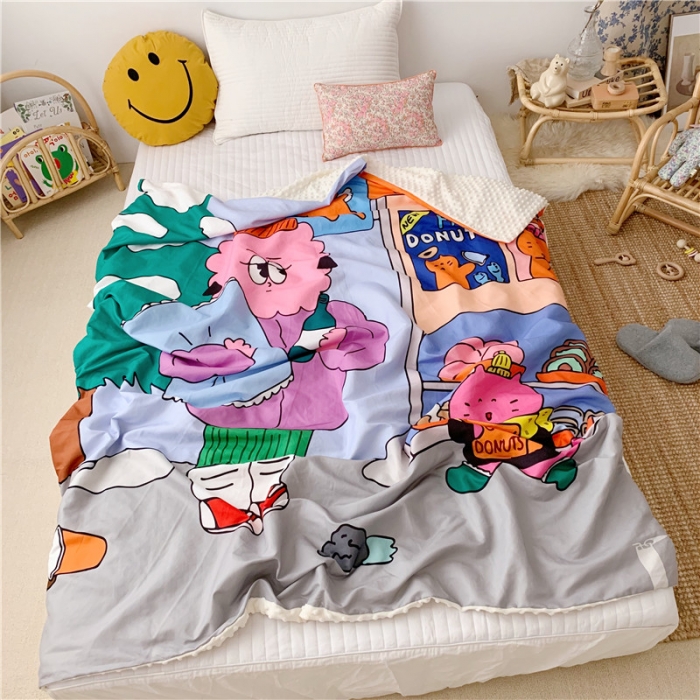 91家纺网 家纺一手货源 找家纺 星期八 2019新款豆豆毯 Lucky喵