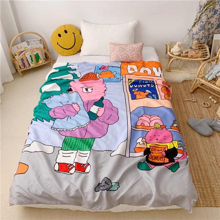 91家纺网 家纺一手货源 找家纺 星期八 2019新款豆豆毯 Lucky喵