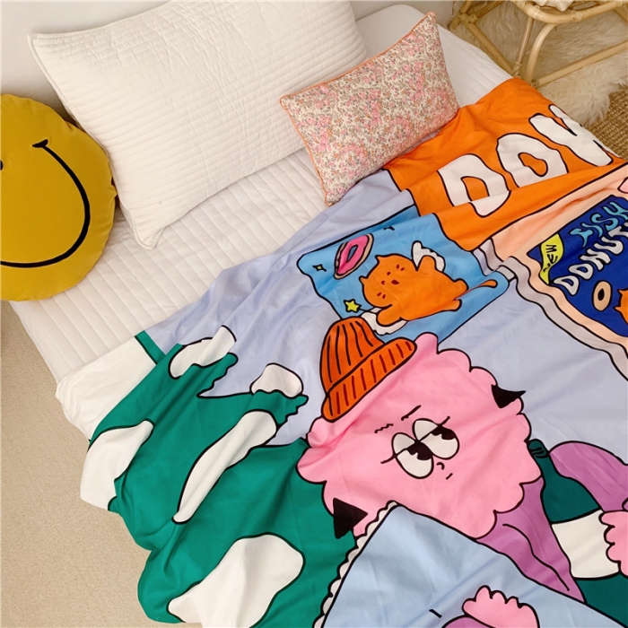 91家纺网 家纺一手货源 找家纺 星期八 2019新款豆豆毯 Lucky喵