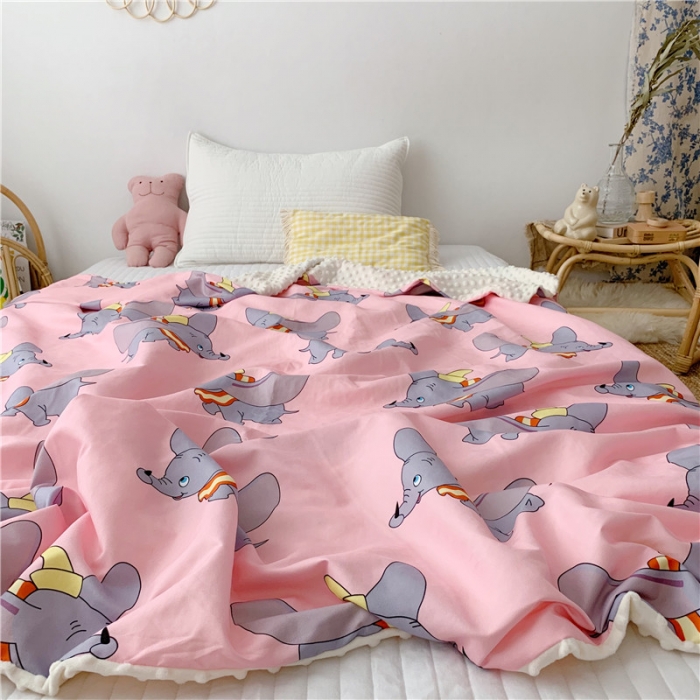 91家纺网 家纺一手货源 找家纺 星期八 2019新款豆豆毯 粉飞象