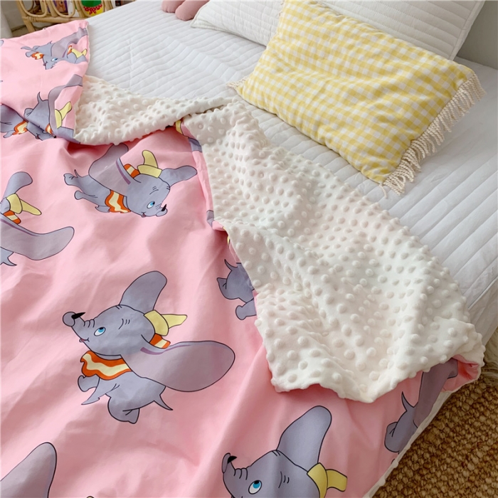 91家纺网 家纺一手货源 找家纺 星期八 2019新款豆豆毯 粉飞象