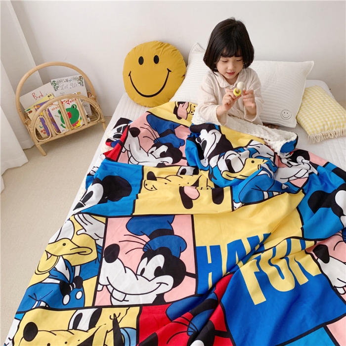 91家纺网 家纺一手货源 找家纺 星期八 2019新款豆豆毯 米奇havefun