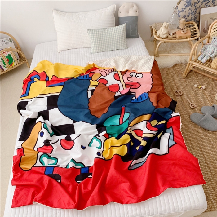 91家纺网 家纺一手货源 找家纺 星期八 2019新款豆豆毯 披萨小姐