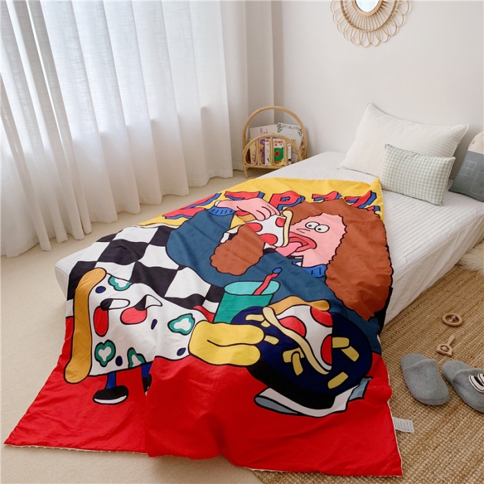 91家纺网 家纺一手货源 找家纺 星期八 2019新款豆豆毯 披萨小姐