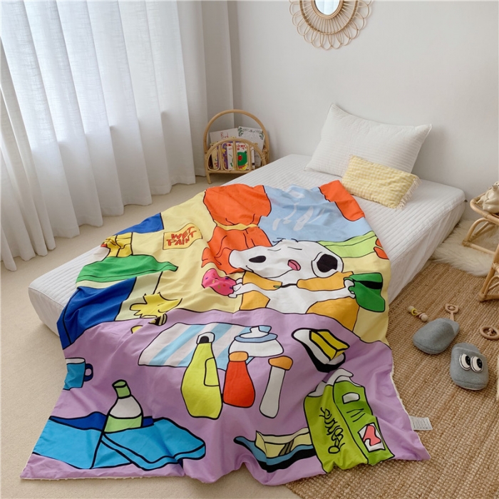 91家纺网 家纺一手货源 找家纺 星期八 2019新款豆豆毯 史努比·甜甜圈