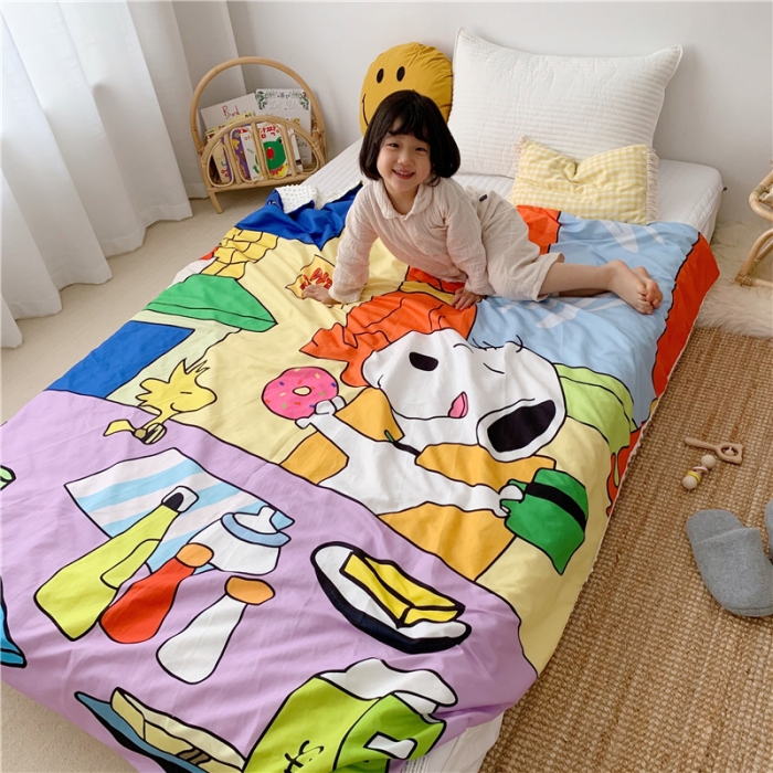 91家纺网 家纺一手货源 找家纺 星期八 2019新款豆豆毯 史努比·甜甜圈